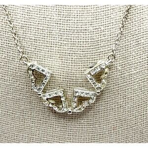 Premier Designs Pendant Necklace Silver Magnetic 4 Heart Pendant transforms‎